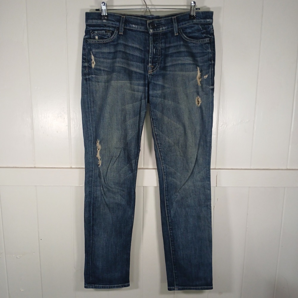 7 For All Mankind Josefina Jeans Womens 29 Distress Relaxed Boyfriend 33" waist